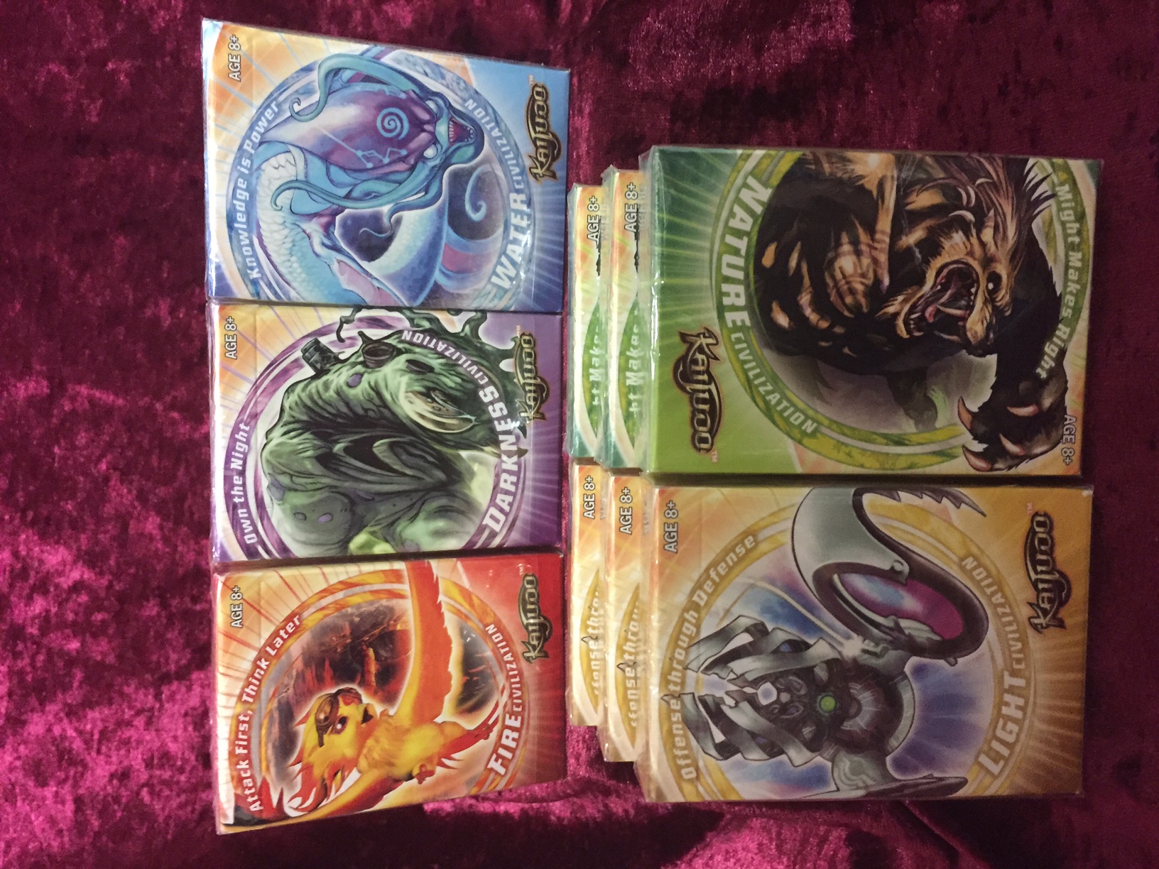 Kaijudo CCG Set of 5 Sealed Decks: Fire, Water, Nature, Light, Dark